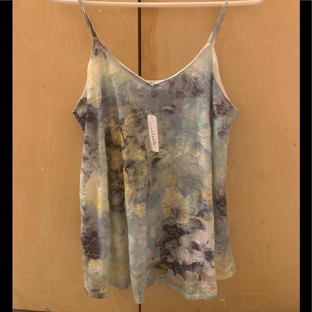 Tie-Dyed Lace Tank Top